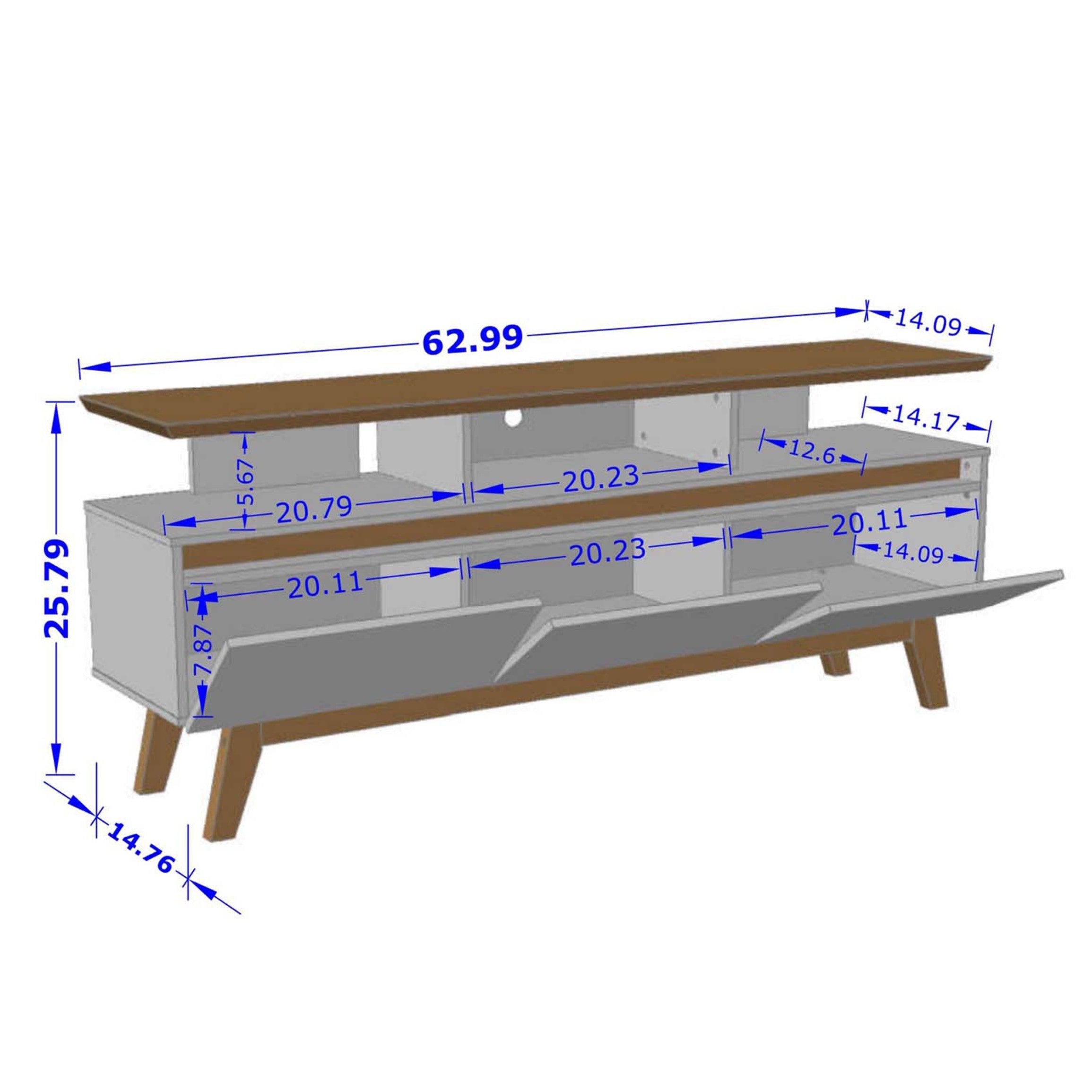 Yonkers Modern White Solid Wood TV Stand | Streamlined Media Console | MidinMod