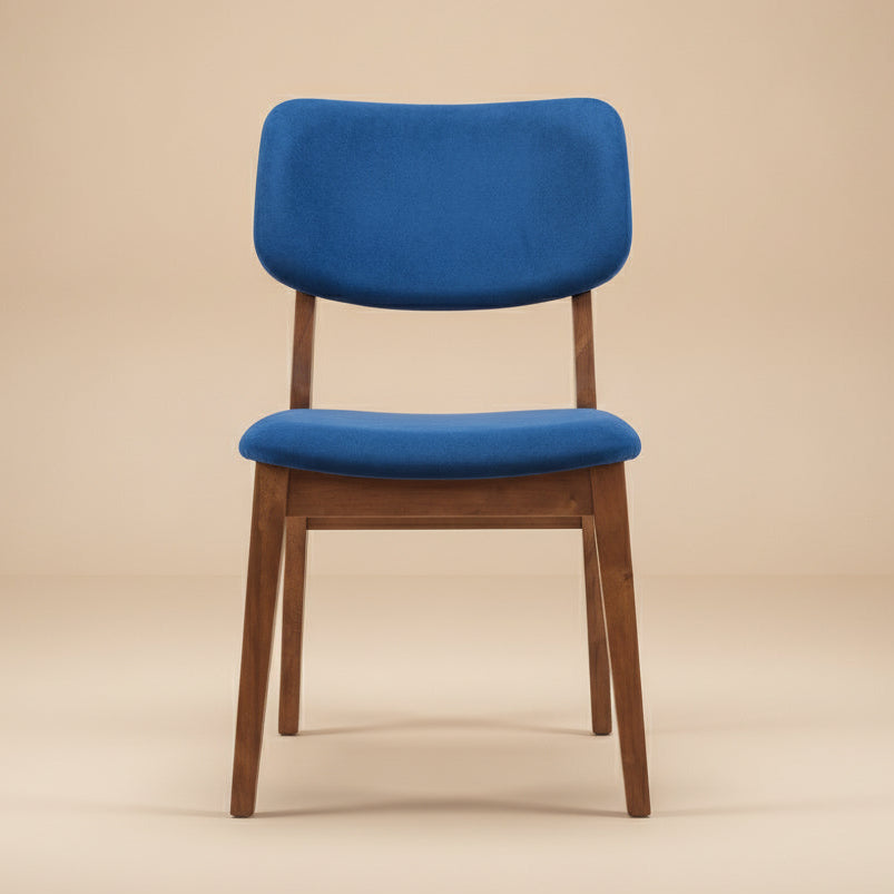 Abbott Velvet Dining Chair Set | Mid-Century Modern Style | Wooden Legs | MidinMod