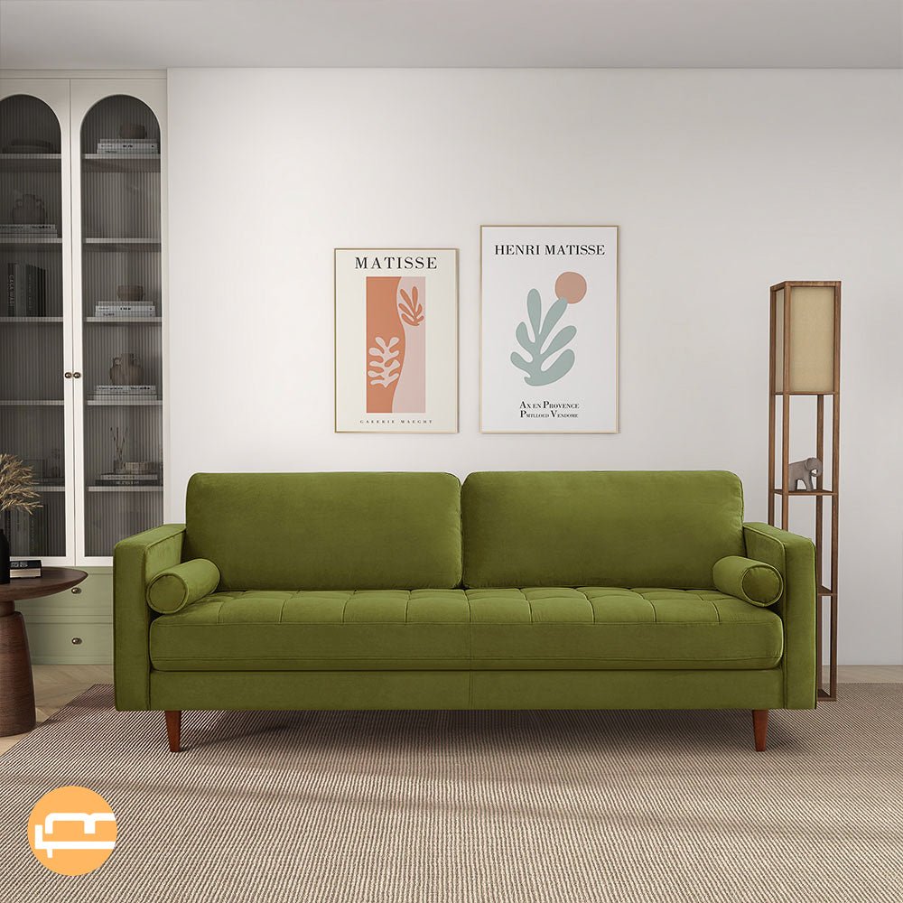 Daphne Pistachio Green Velvet Sofa - MidinMod