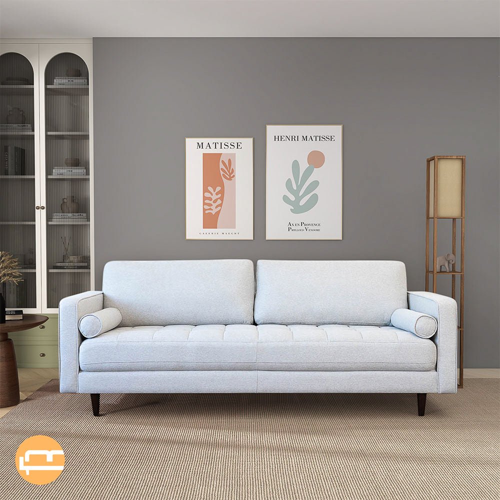 Daphne Light Gray Fabric Sofa - MidinMod