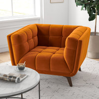 Kano Burnt Orange Velvet Lounge Chair