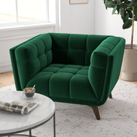 Kano Dark Green Velvet Lounge Chair