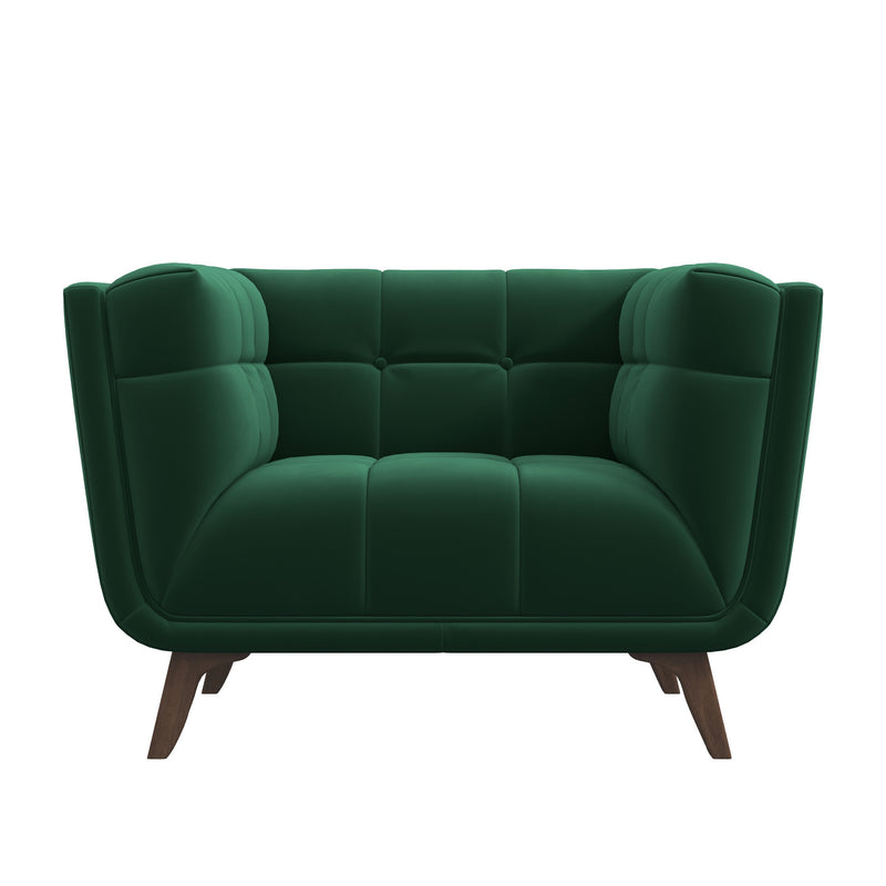 Kano Dark Green Velvet Lounge Chair