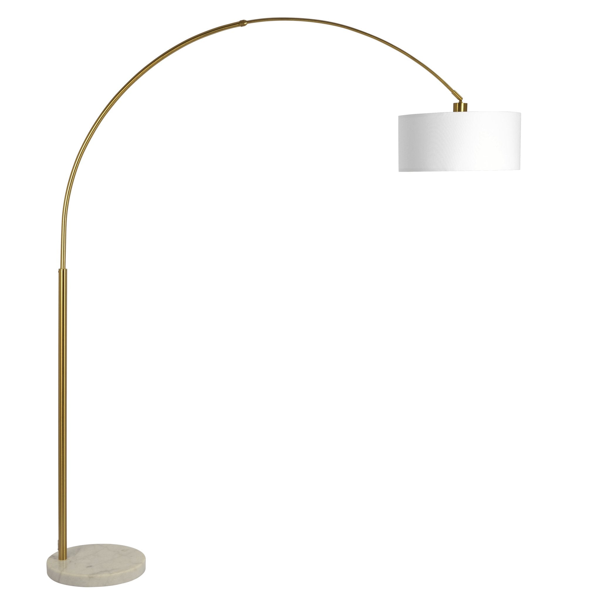 Ambient Arch Gold Brass Floor Lamp with Large Linen Shade - MidinMod