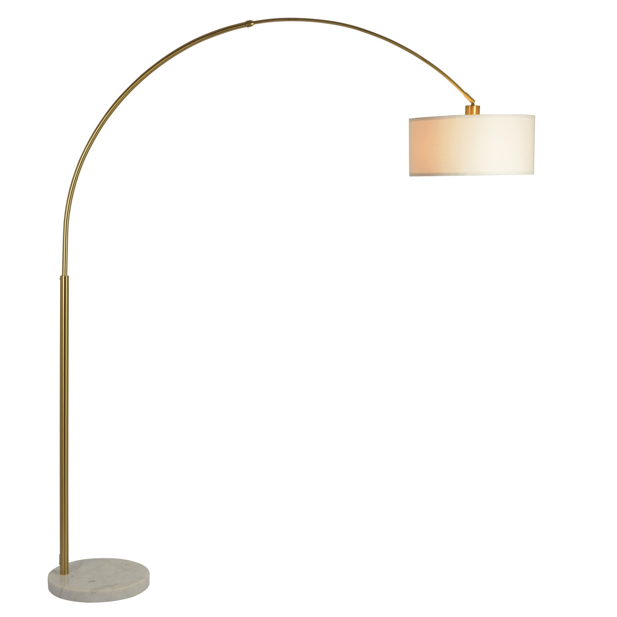 Ambient Arch Gold Brass Floor Lamp with Large Linen Shade - MidinMod