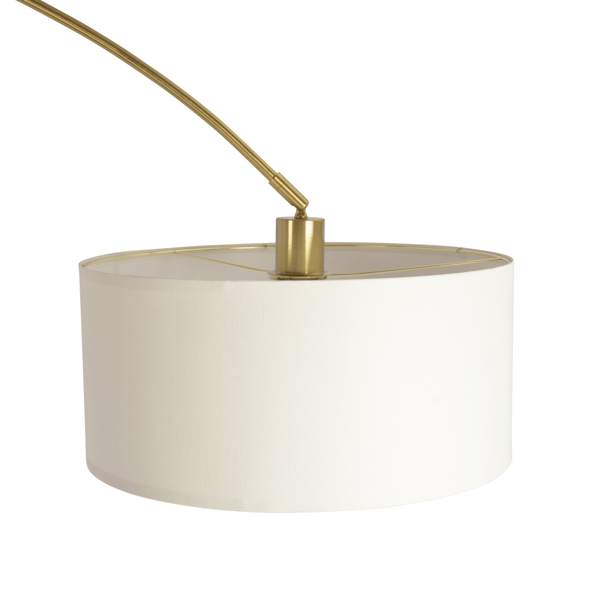 Ambient Arch Gold Brass Floor Lamp with Large Linen Shade - MidinMod