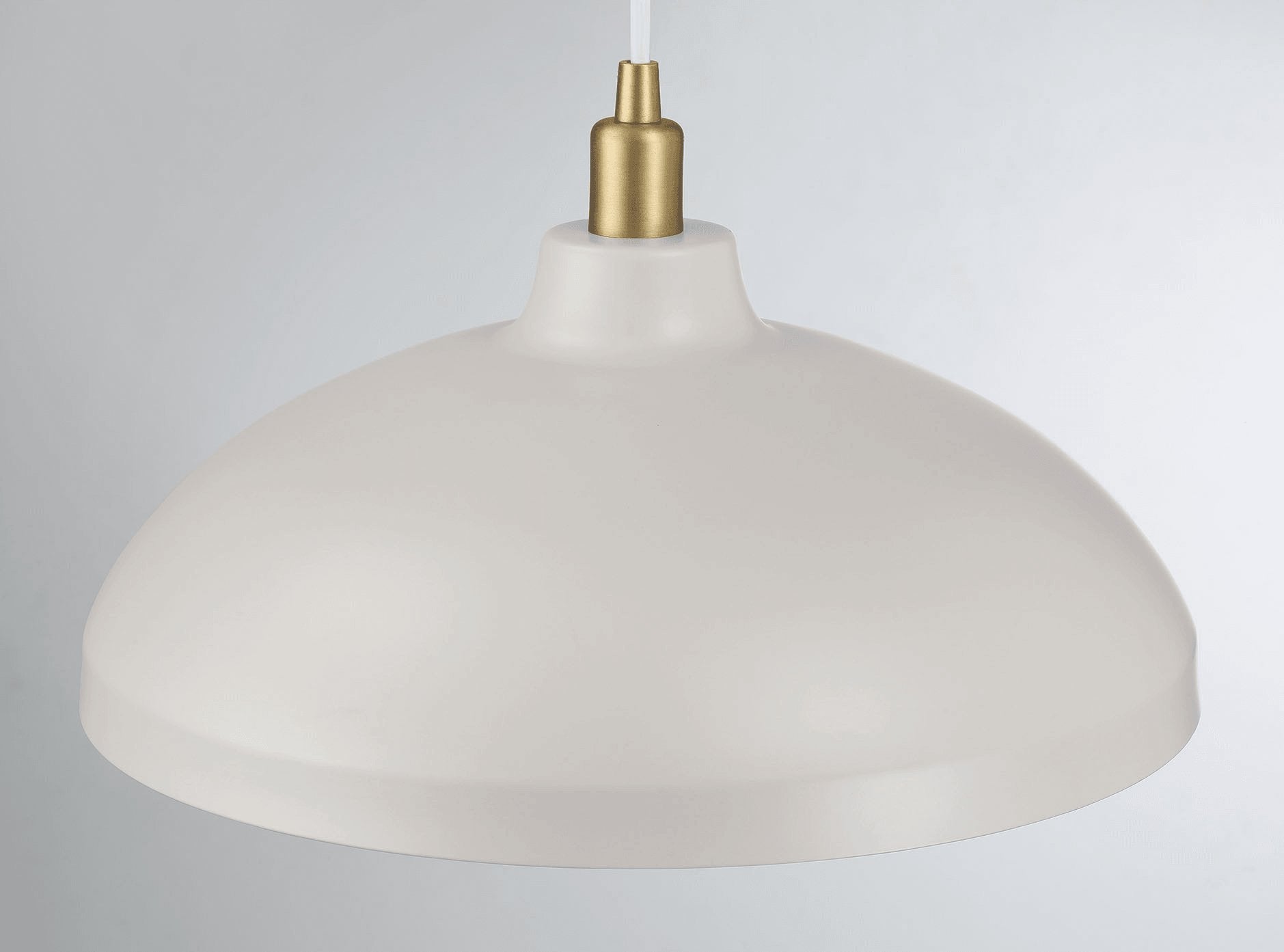 Astral Single Light White Pendant Lamp with Golder Brass Finish for Entrance Kitchen Island 14"D × 8"H - MidinMod Houston Tx Mid Century Furniture Store - Ceiling Lamp 3