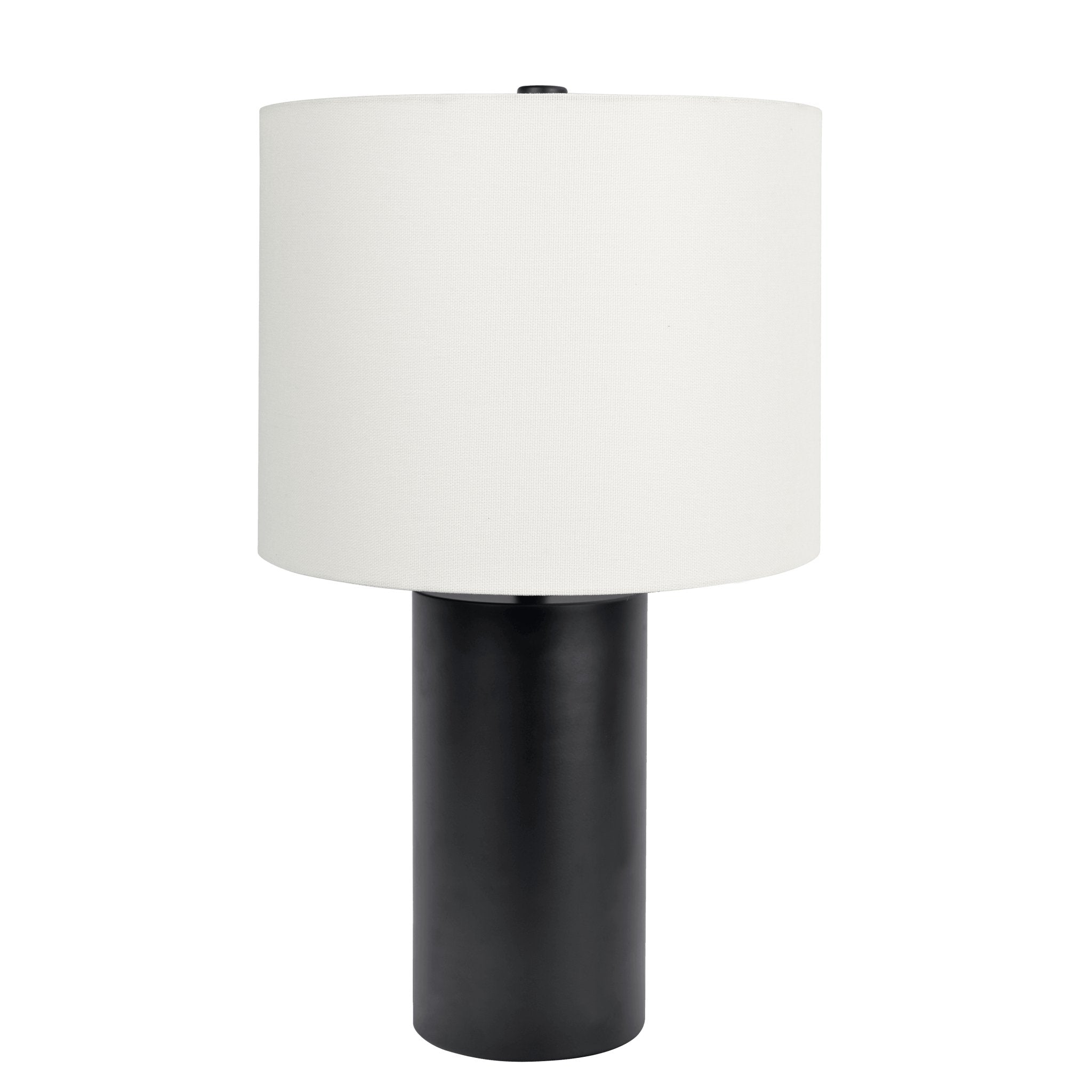 Aura Black Table Lamp with On/Off Switch Black Block Base - MidinMod