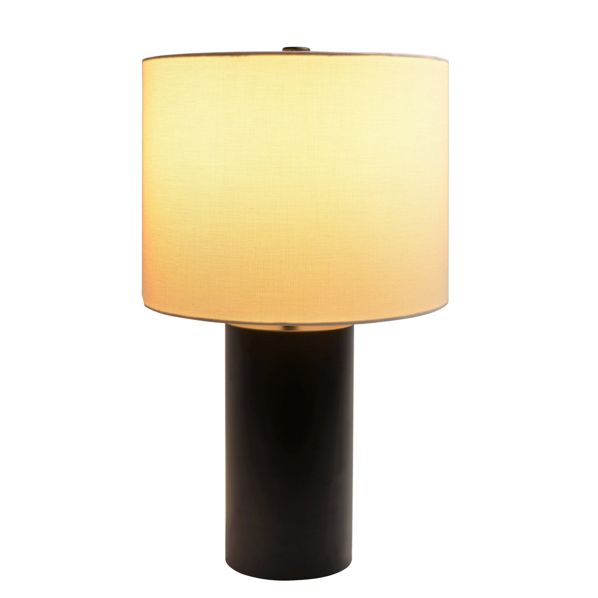 Aura Black Table Lamp with On/Off Switch Black Block Base - MidinMod