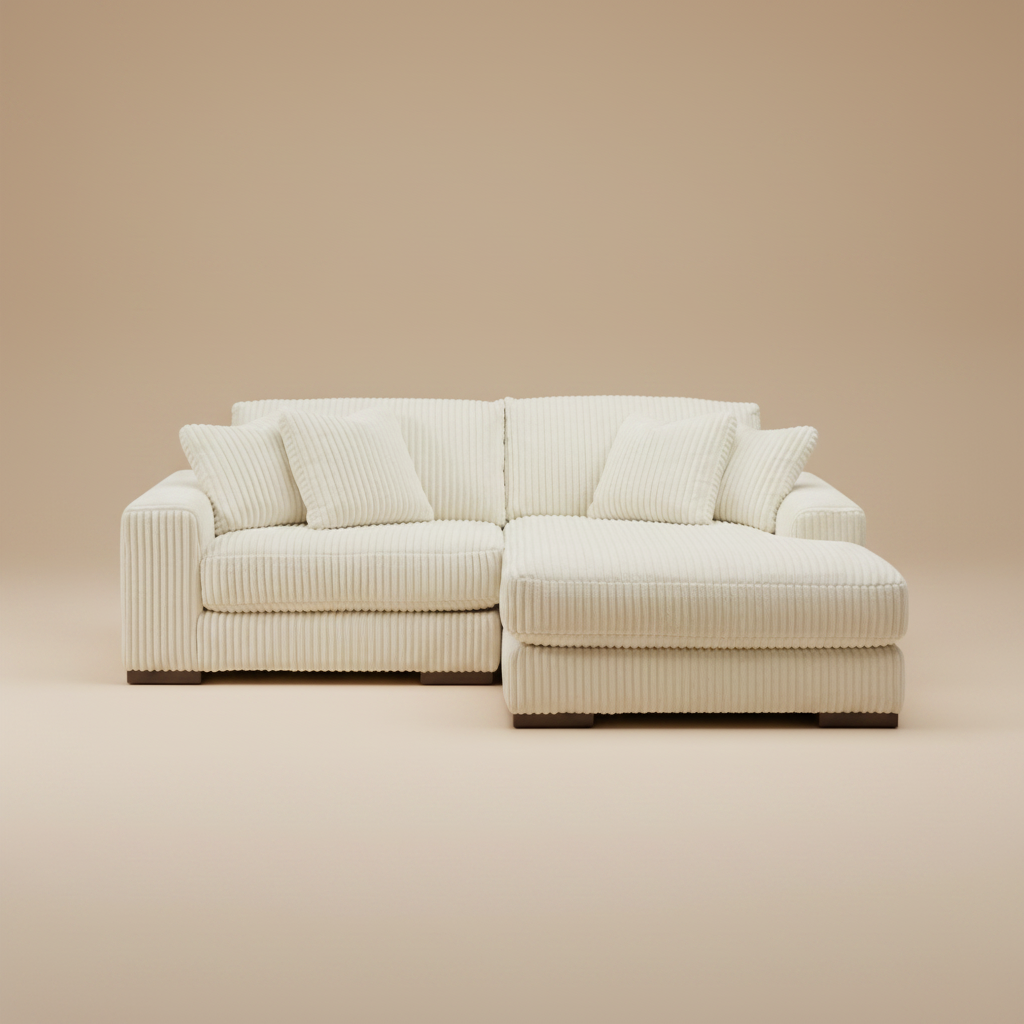 Lindyn 2-Piece Sectional with Chaise - Ivory, Right-Arm Chaise