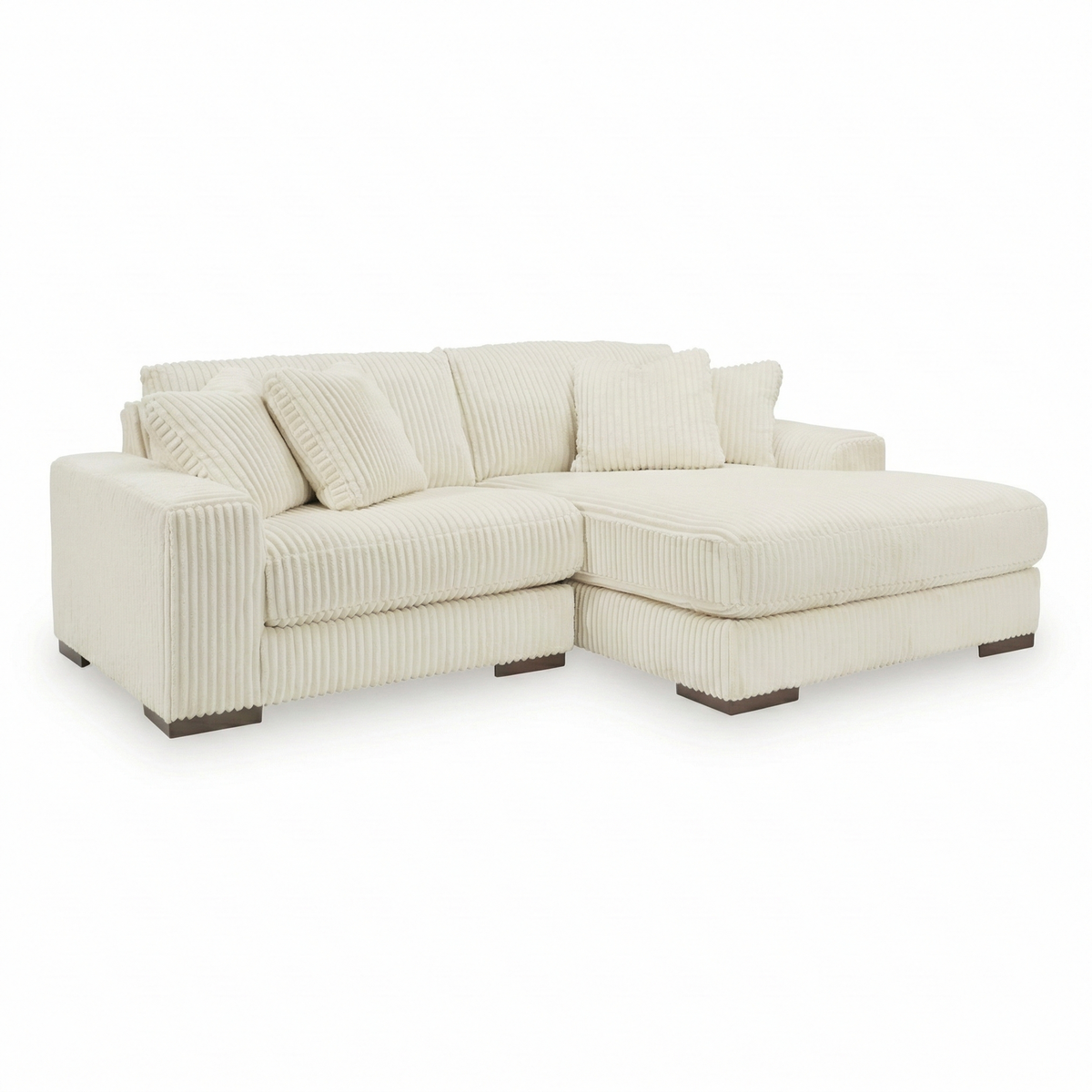 Lindyn 2-Piece Sectional with Chaise - Ivory, Right-Arm Chaise