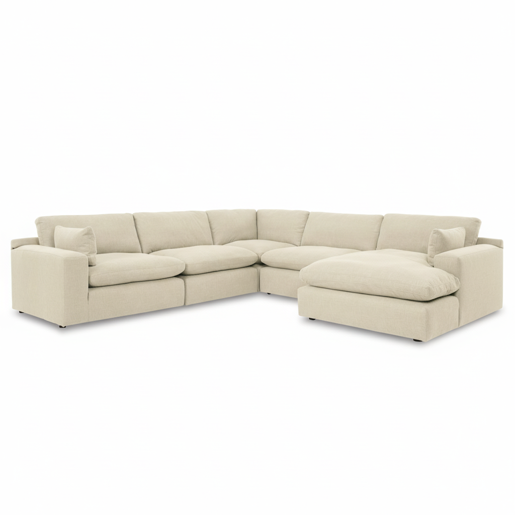 Elyza 5-Piece Sectional with Chaise - Right-Arm Chaise