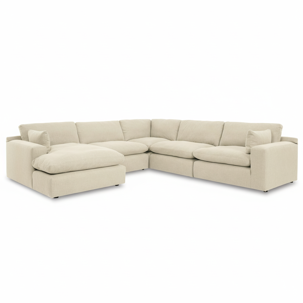 Elyza 5-Piece Sectional with Chaise - Right-Arm Chaise