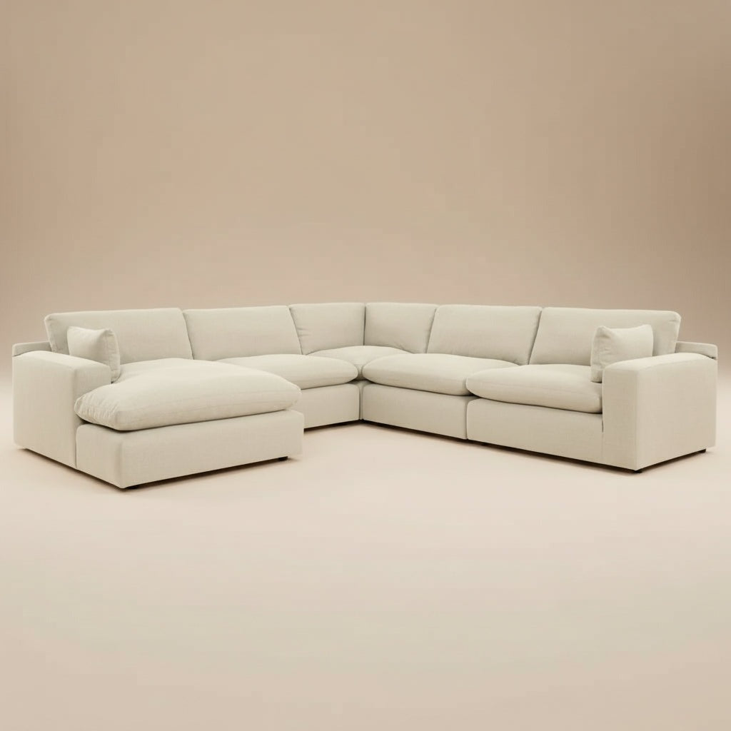 Elyza 5-Piece Sectional with Chaise - Right-Arm Chaise