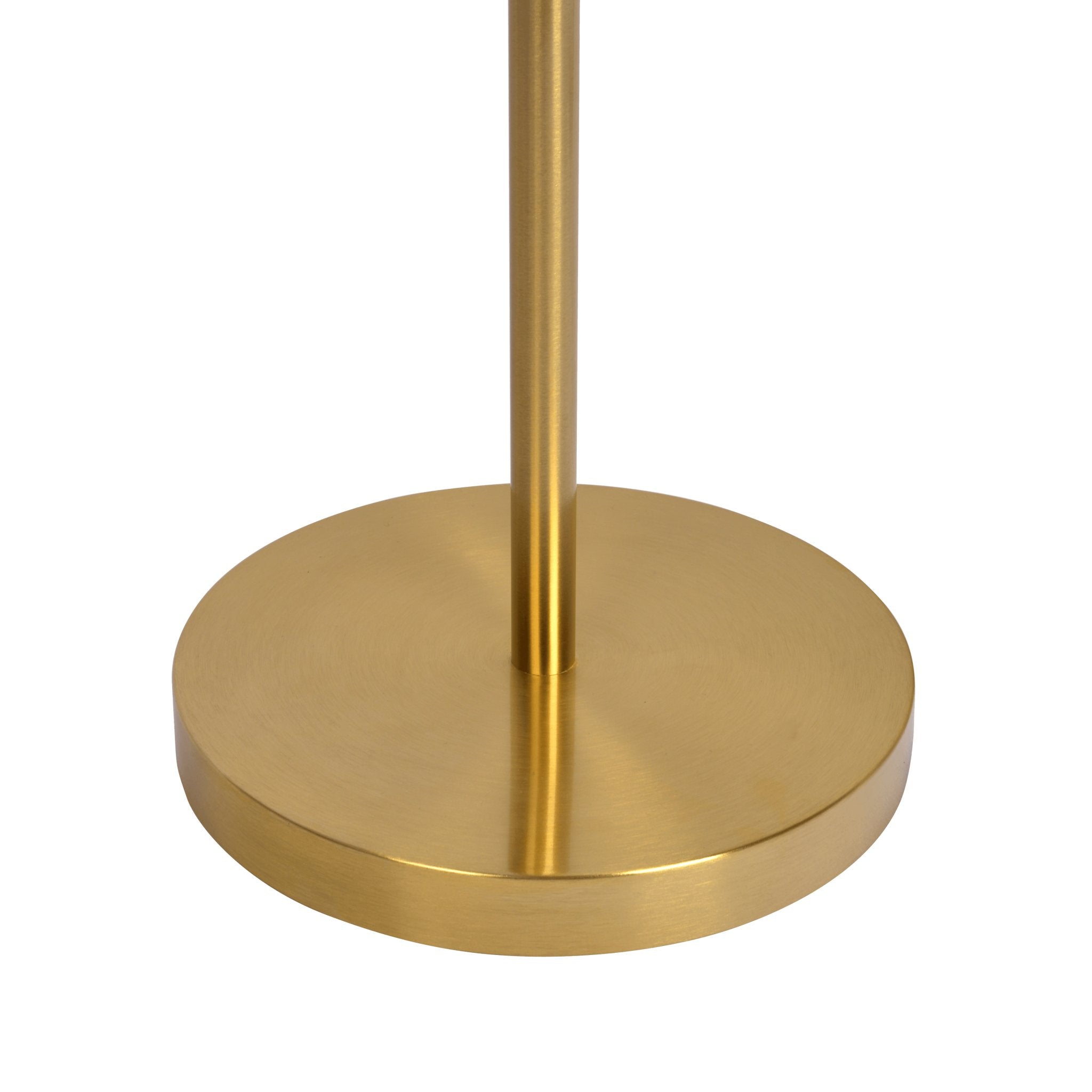 Brilliance Modern Gold Brush Floor Lamp, Opal Glass Shades and Round Metal Base - MidinMod