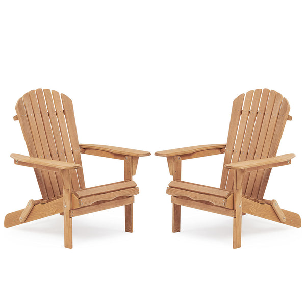 Wooden Outdoor Adirondack Chair Folding Design - Brown
