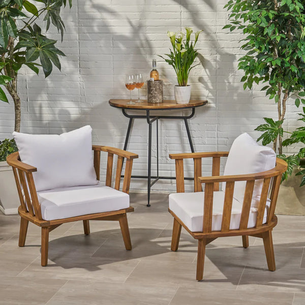 Outdoor Club Chair Cushioned Seating - Teak