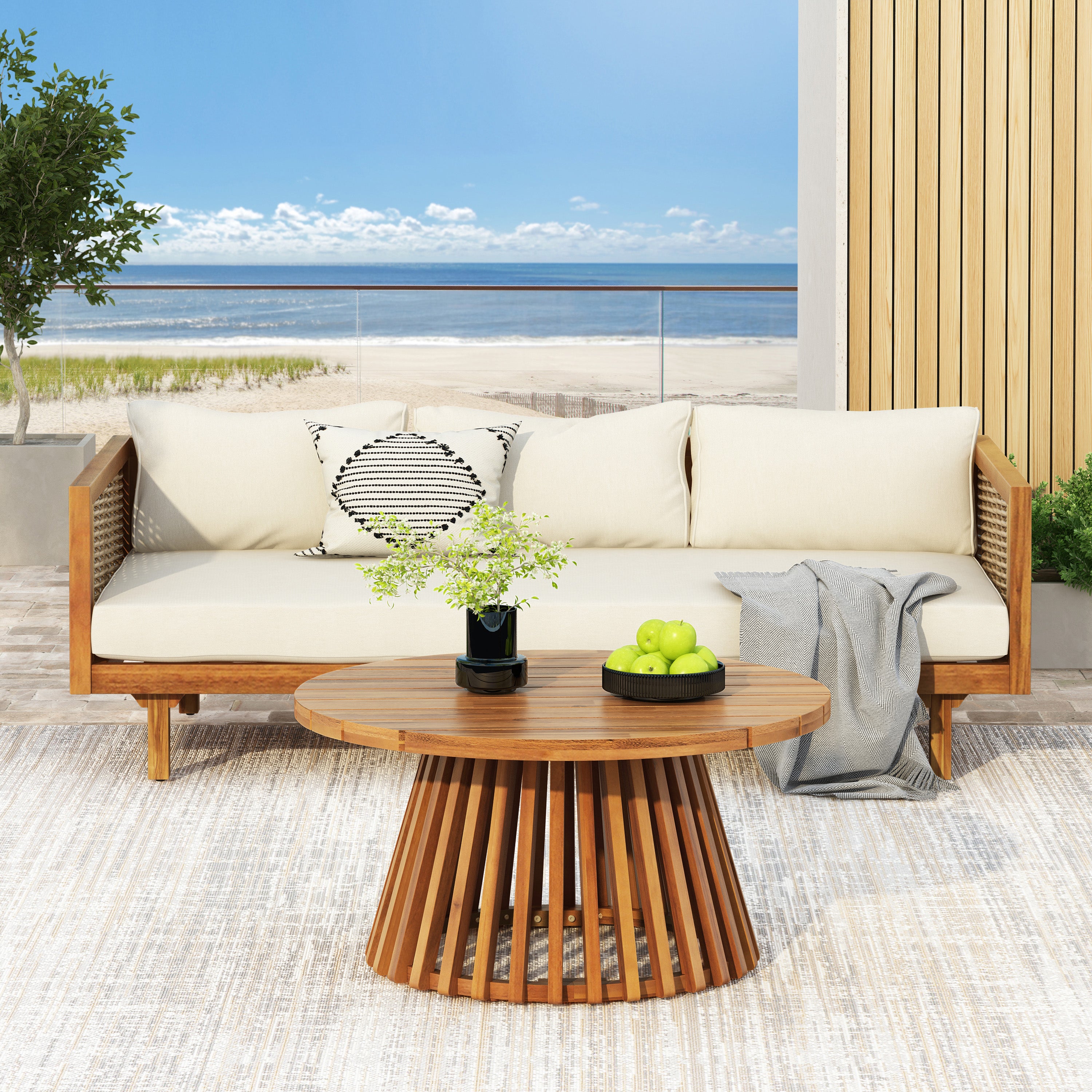 Outdoor Sectional Set Rattan Frame