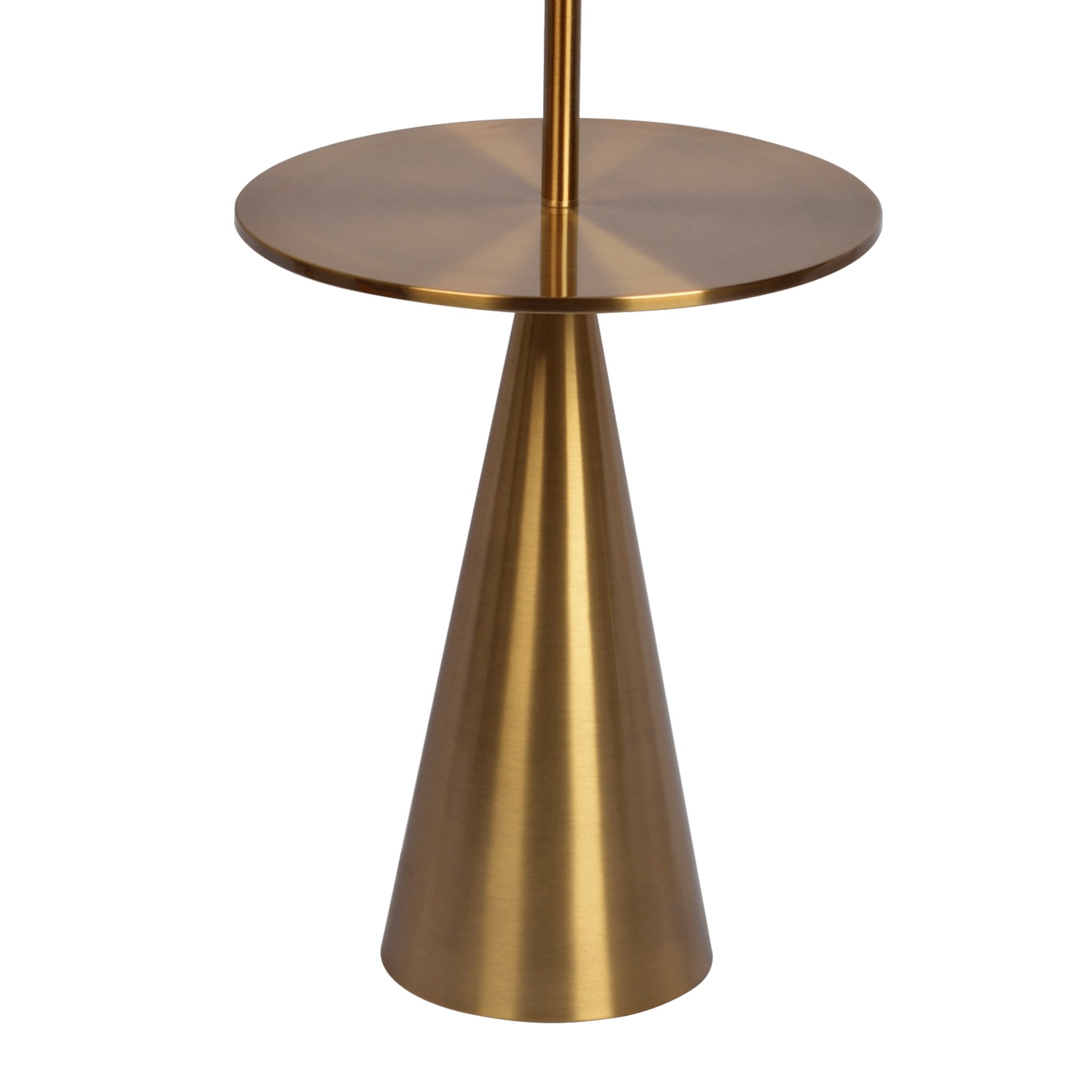 Celestial Modern Floor Lamp with Brass Accent Table with Large White Shade - MidinMod