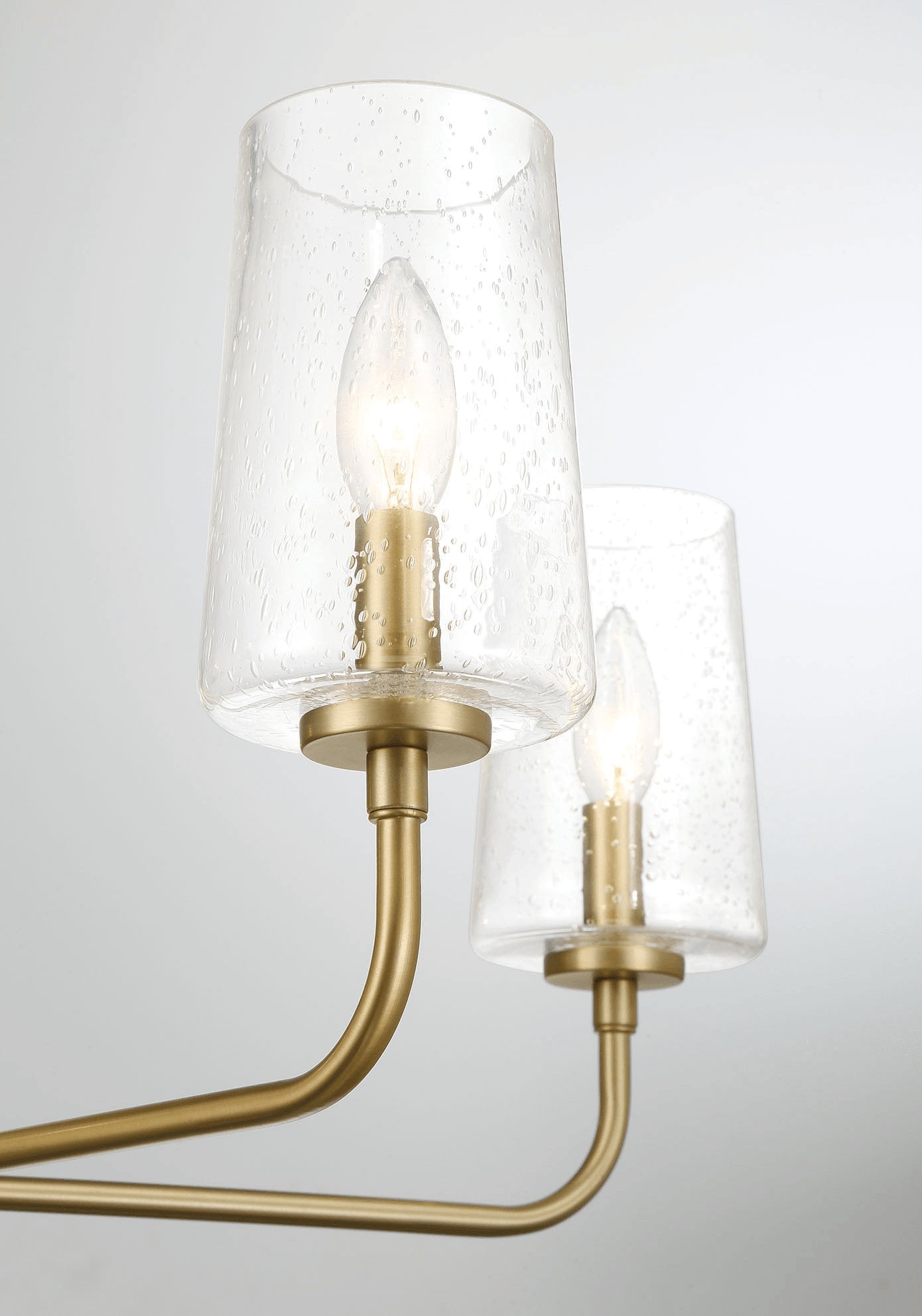 Dazzle Five Lights Chandelier With Clear Seeded Glass -Satin Brass - MidinMod