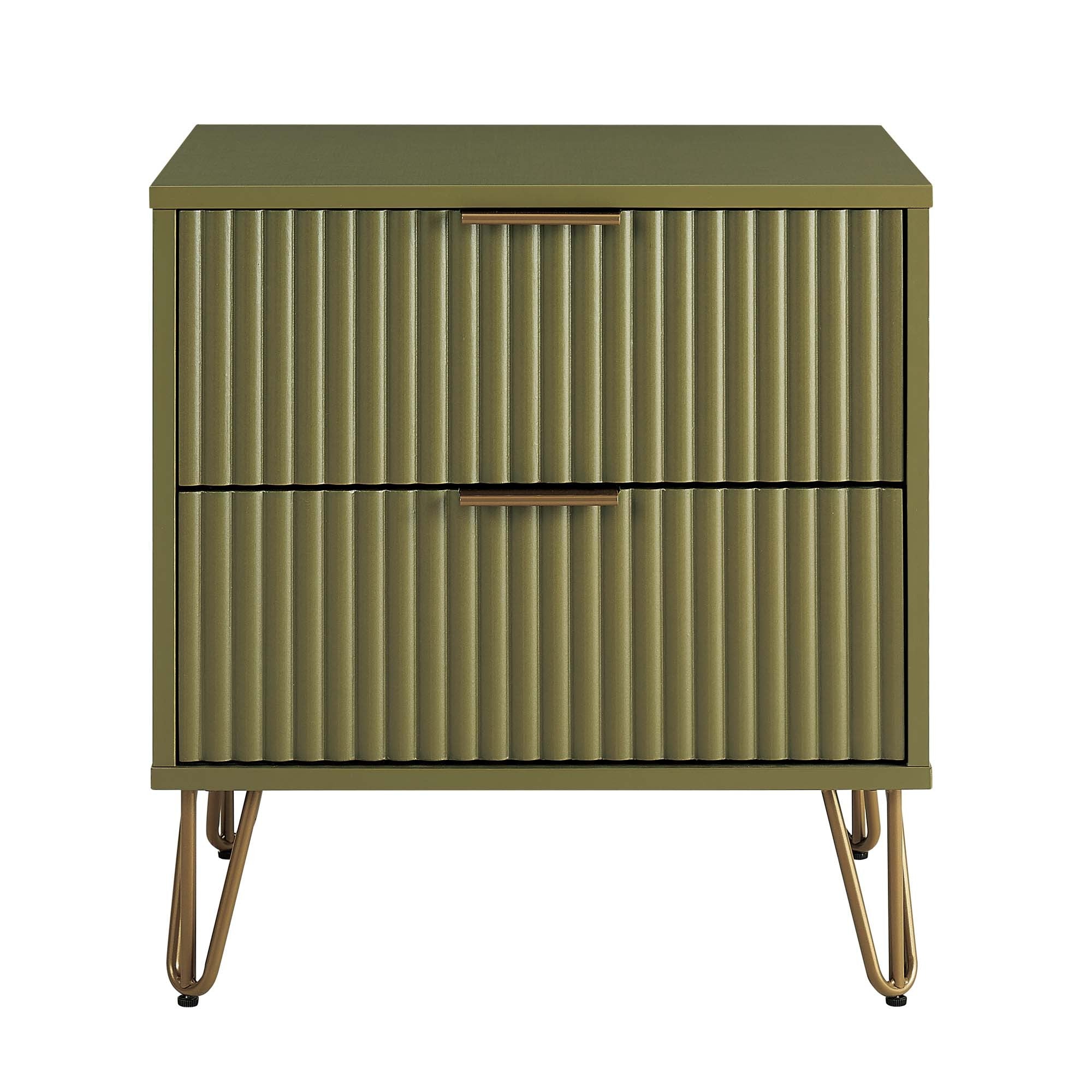 Glam Nightstand - Olive Green