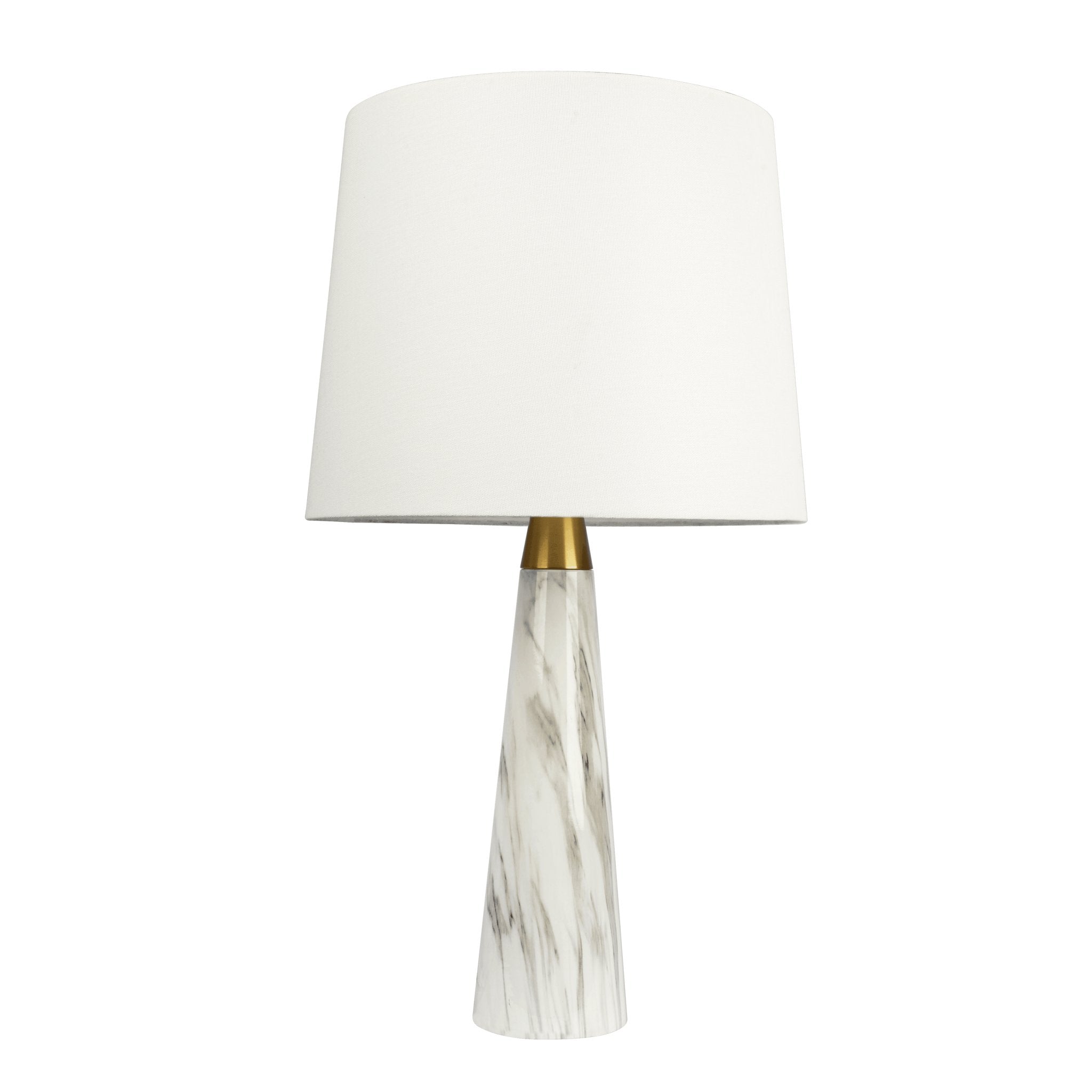 Enclave Hydro Black Table Lamp with On/Off Switch Faux Marble Base Fabric Shade - MidinMod