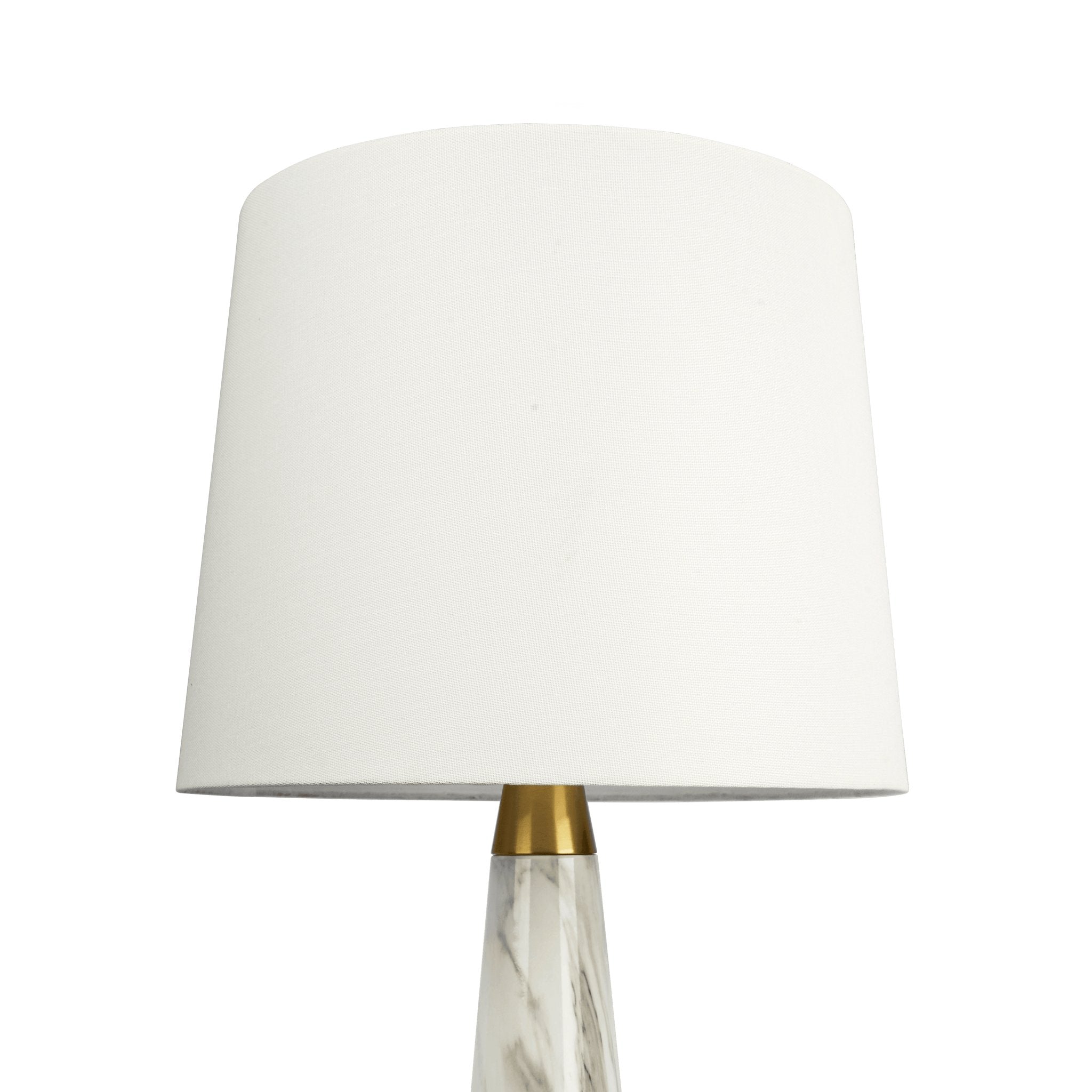 Enclave Hydro Black Table Lamp with On/Off Switch Faux Marble Base Fabric Shade - MidinMod