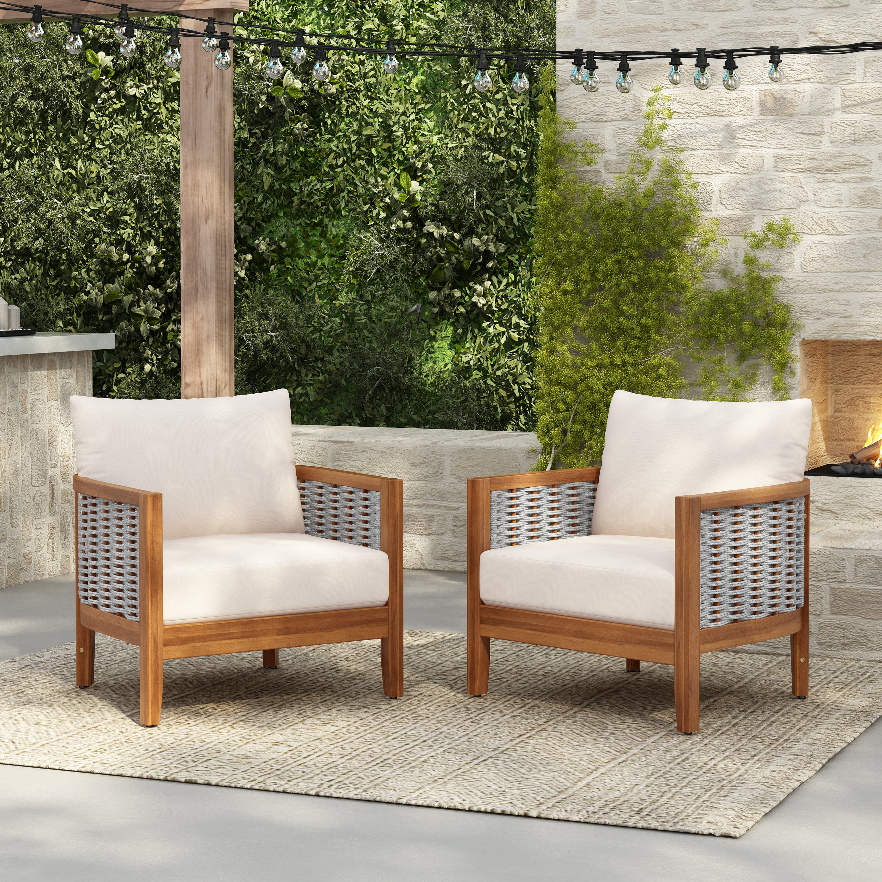 Unique Outdoor Furniture Cushioned Seating - Teak