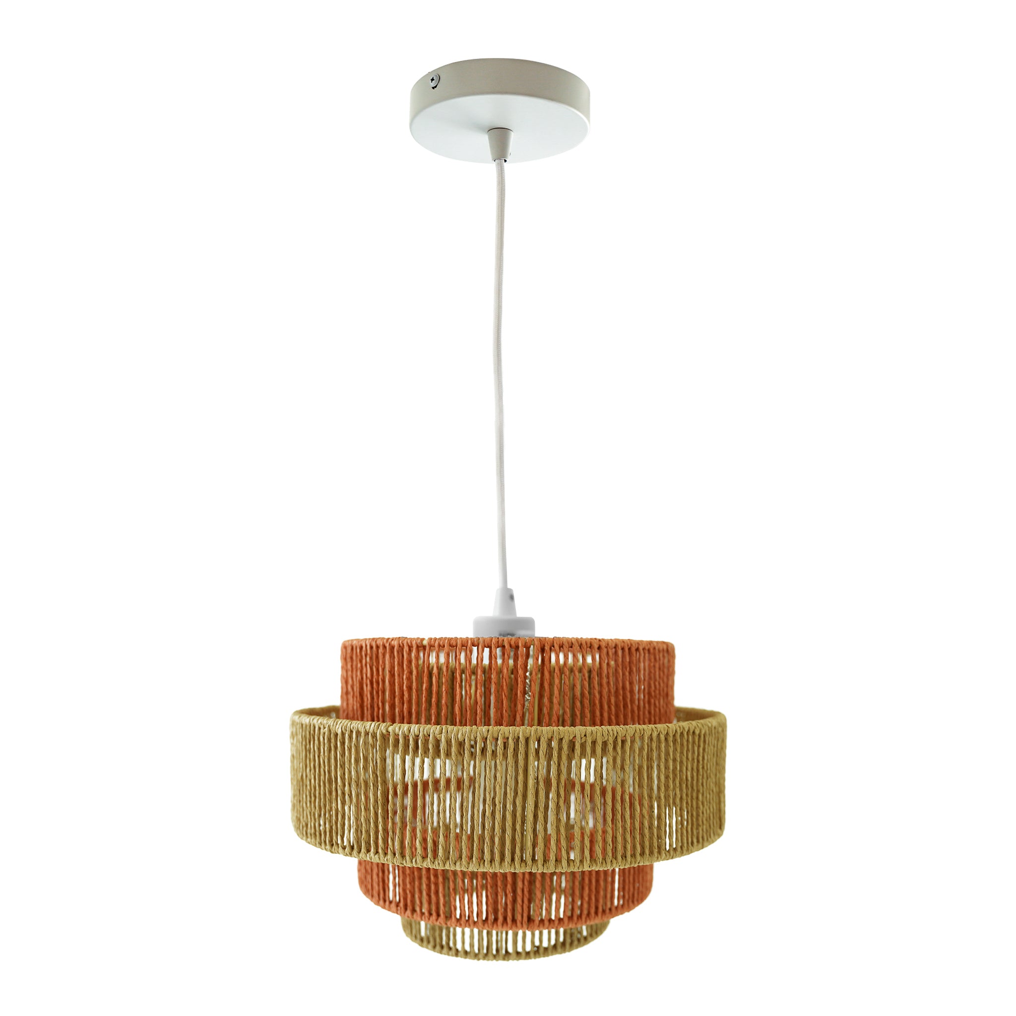 Flare Pendant Lamp White-Natural-Terracotta