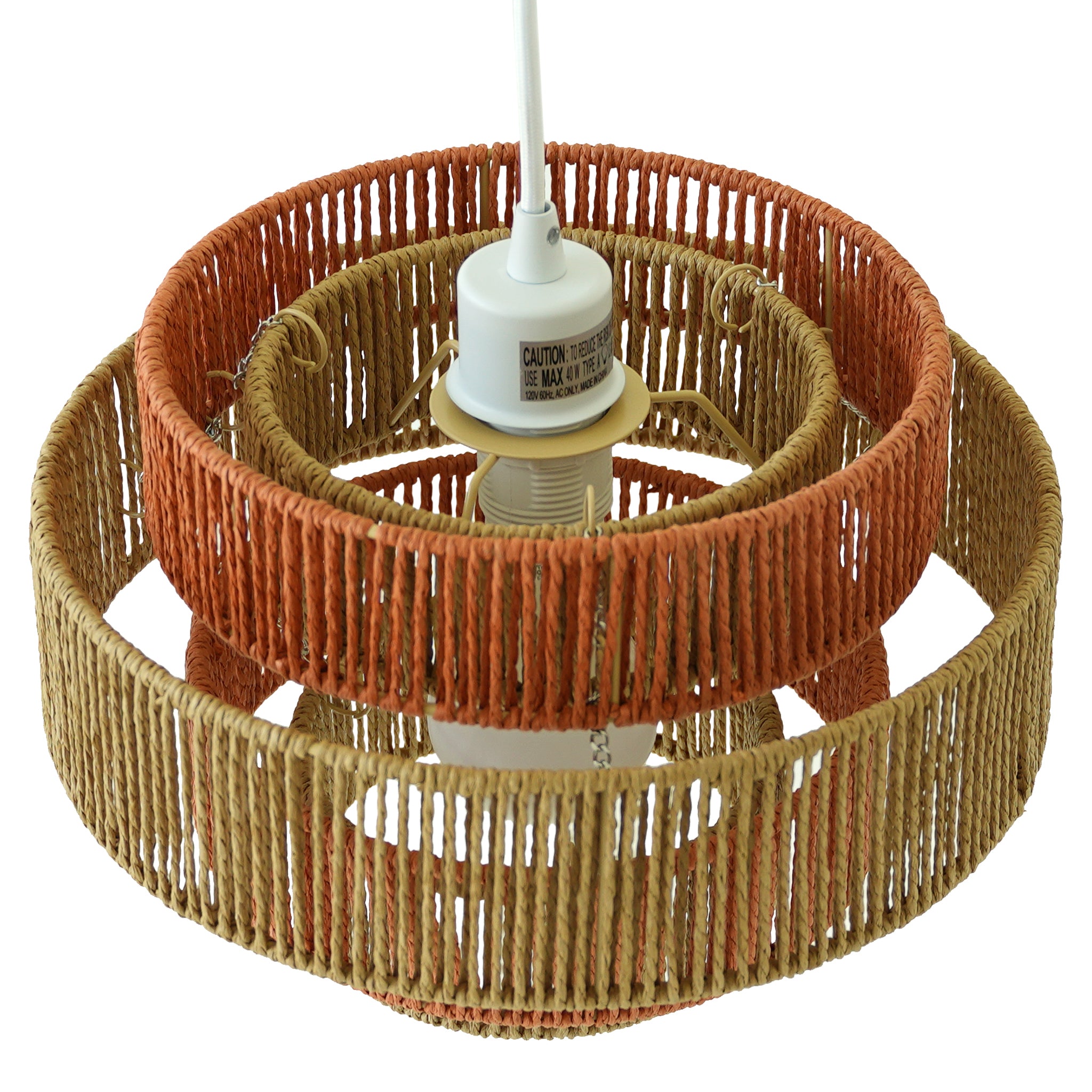 Flare Pendant Lamp White-Natural-Terracotta