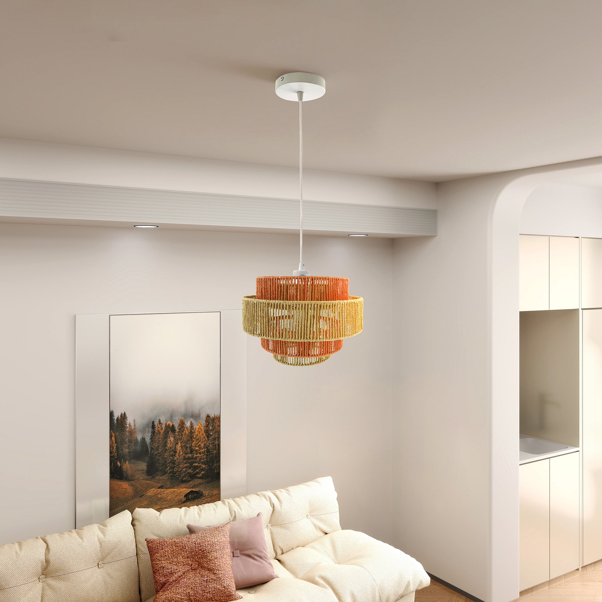 Flare Pendant Lamp White-Natural-Terracotta