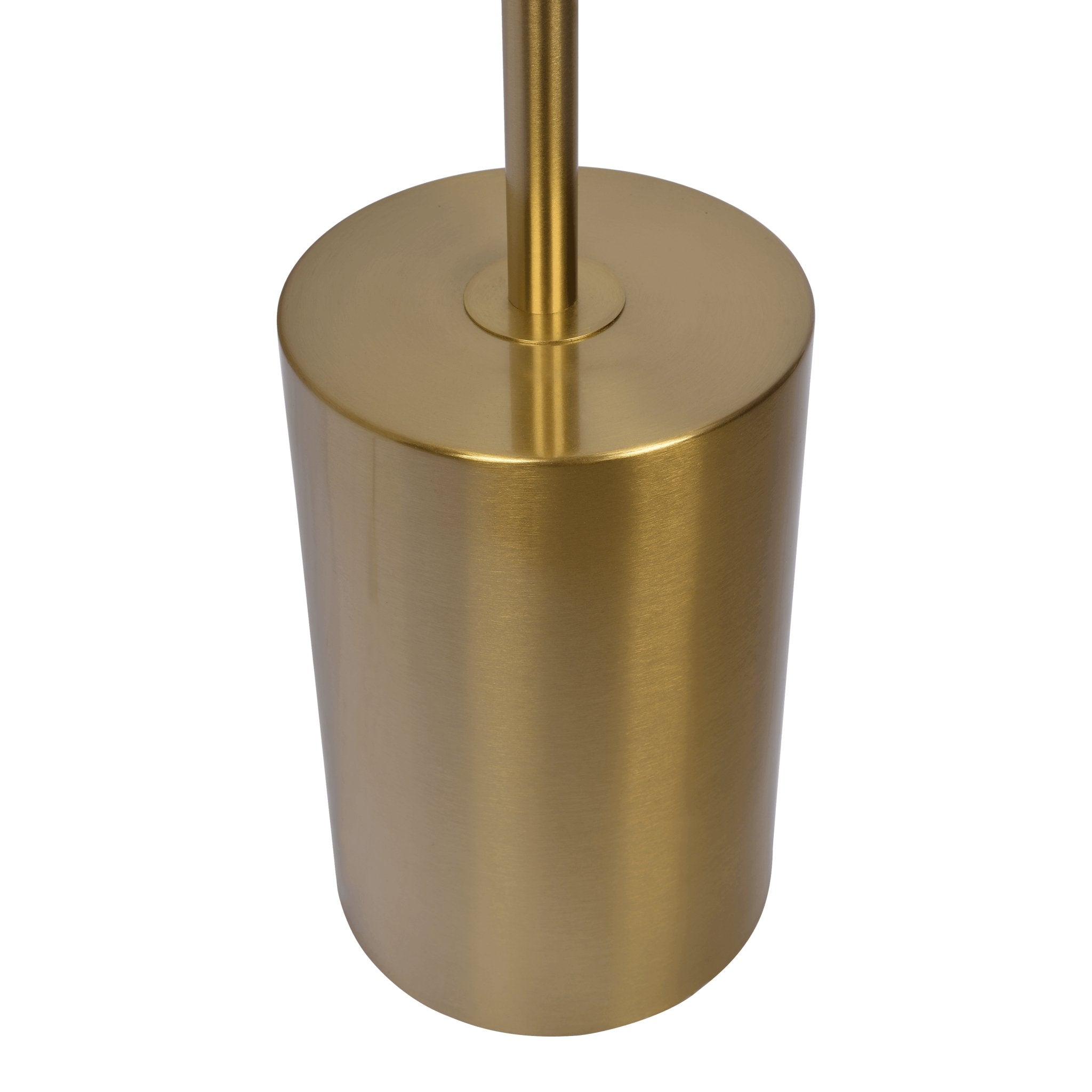 Harmony Brassed Gold Floor Lamp with Rotary Switch Triple Spots Metal Block Base - MidinMod