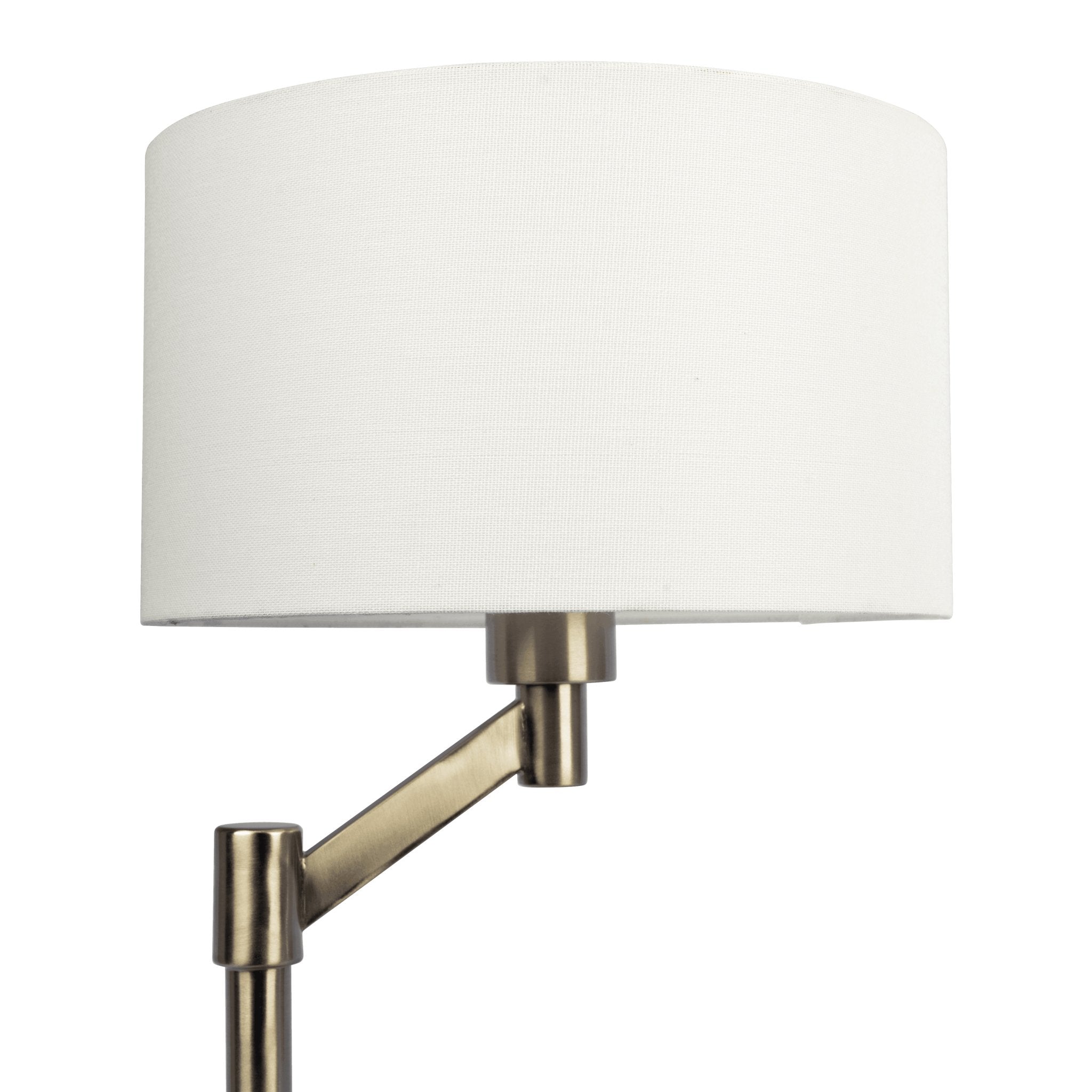 Horizon Brushed Nickel Table Lamp with On/Off Switch Metal Base Linen Shade - MidinMod