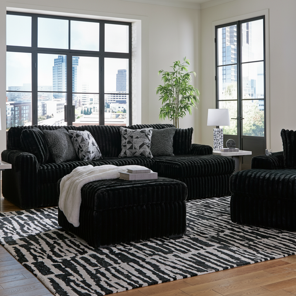 Midnight-Madness 4-Piece Sectional with Chaise