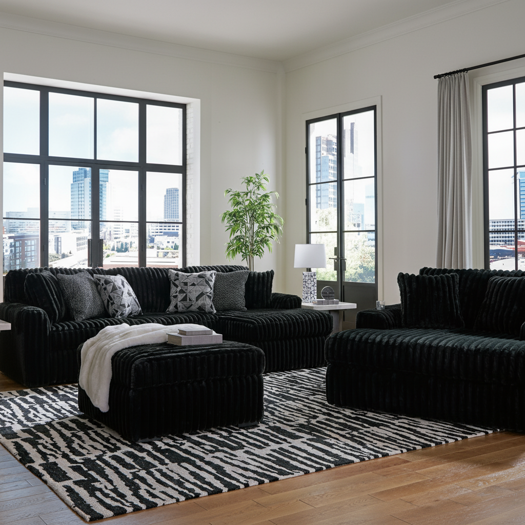 Midnight-Madness 4-Piece Sectional with Chaise