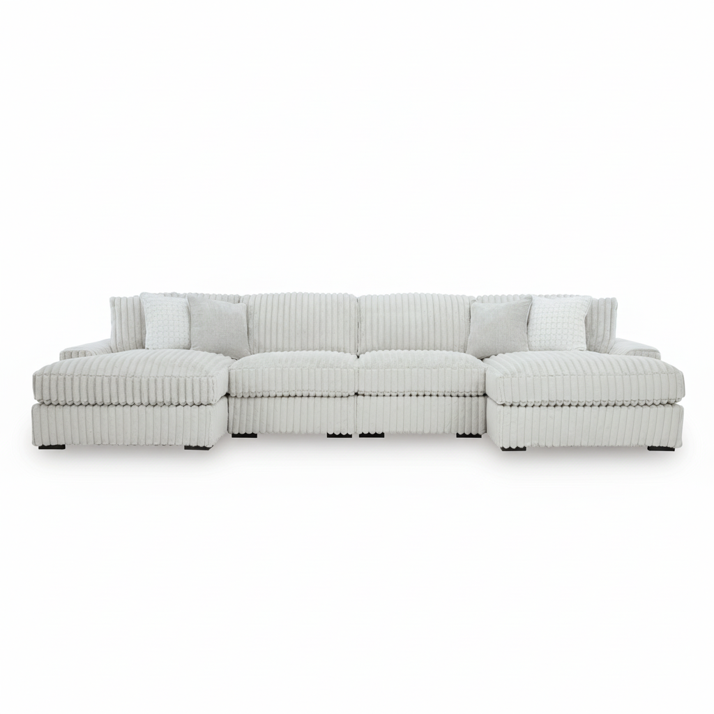 Stupendous 4-Piece Sectional with Double Chaise
