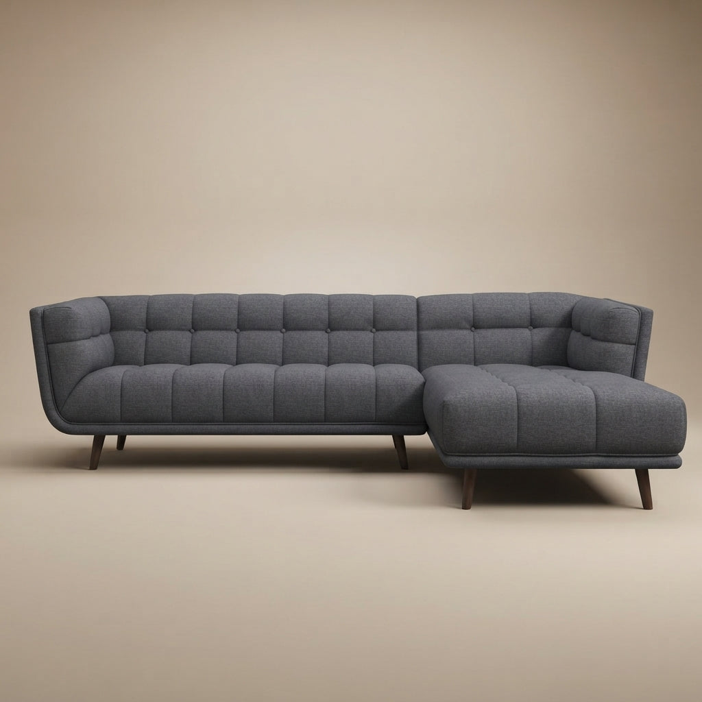 Kano Dark Gray Right Chaise Sectional Sofa | MidinMod