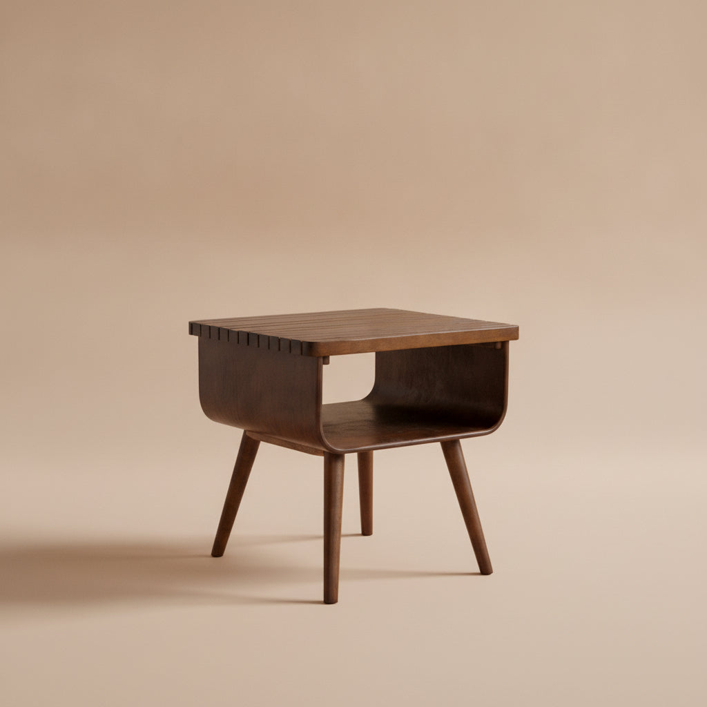 Agora Solid Wood End Table in Walnut