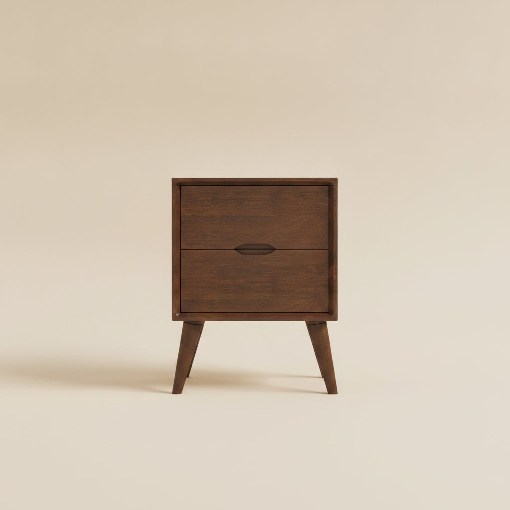 Grace Walnut Nightstand with Two Drawers