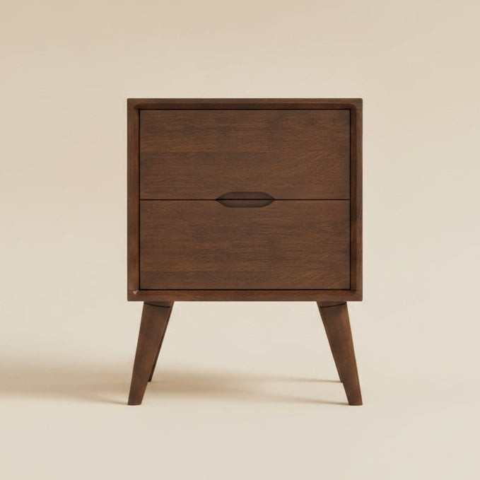 Grace Walnut Nightstand with Two Drawers
