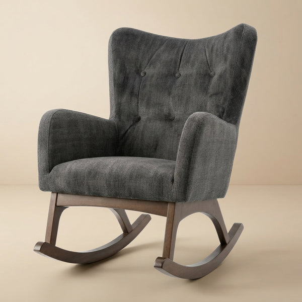 Charlotte Gray Fabric Rocking Chair