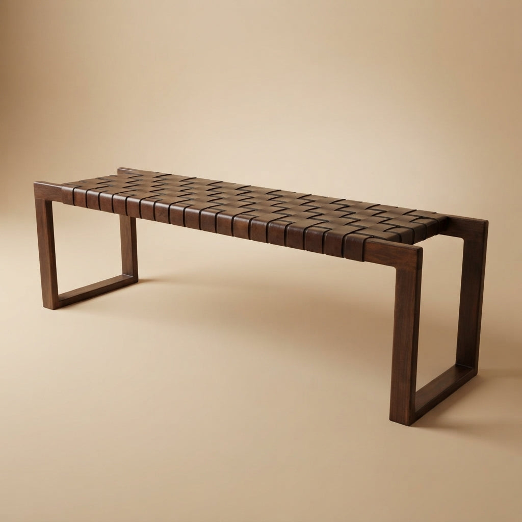 Elgin Strap Leather Bench