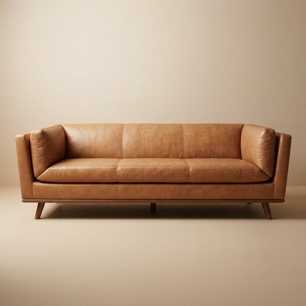 Brooklyn Cognac Leather Sofa | MidinMod