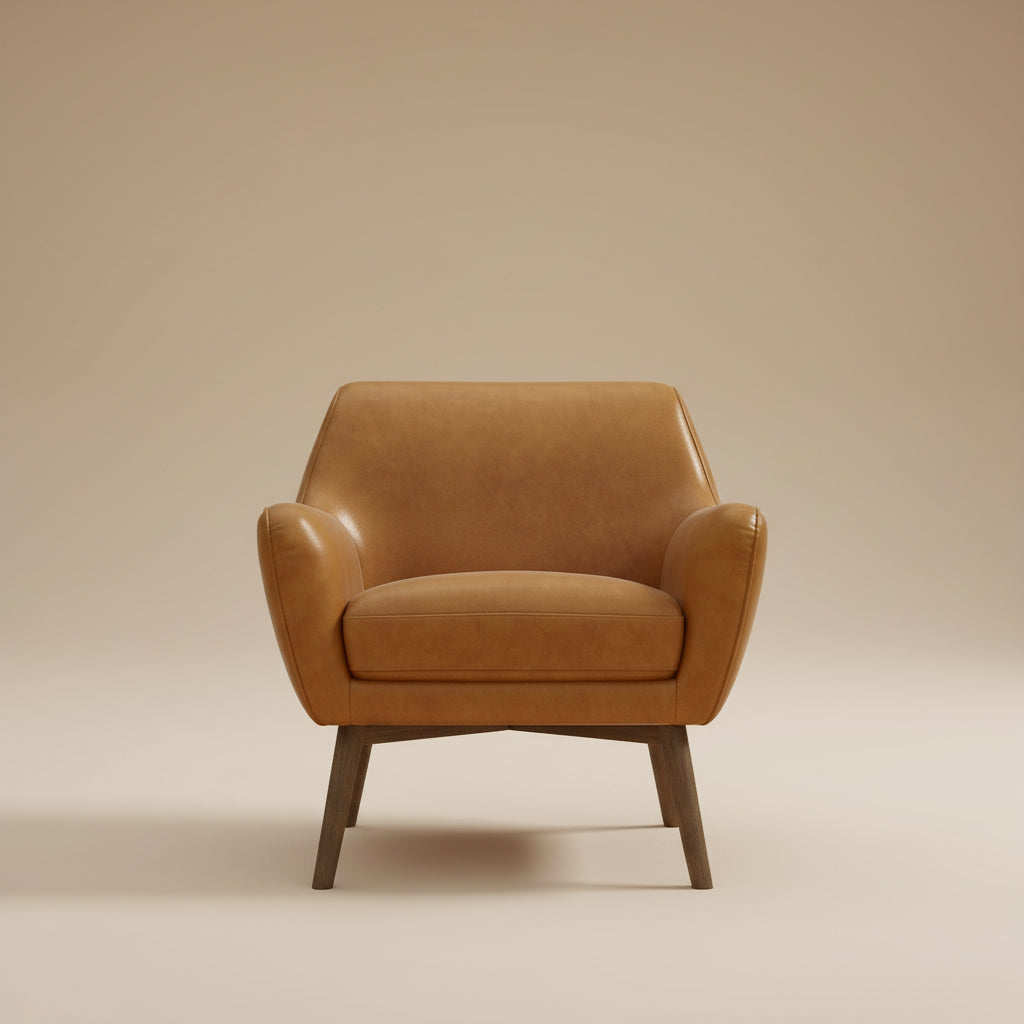 Penny Tan Leather Lounge Chair