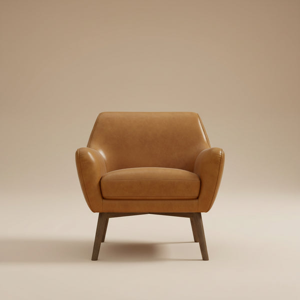 Penny Tan Leather Lounge Chair