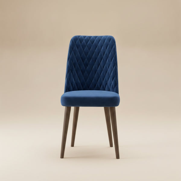 Evette Mid Century Modern Navy Blue Dining Chair - Set of 2