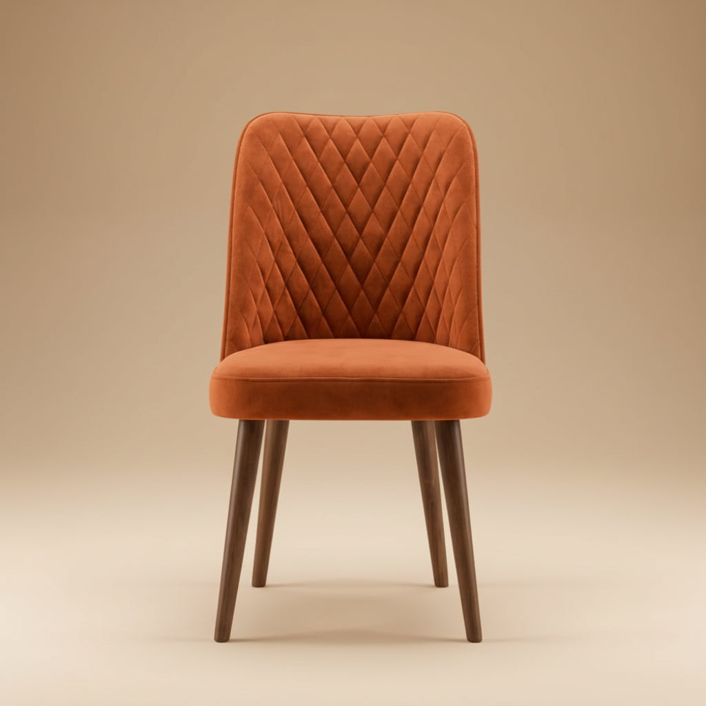 Evette Mid Century Modern Burnt Orange Dining Chair - Set of 2
