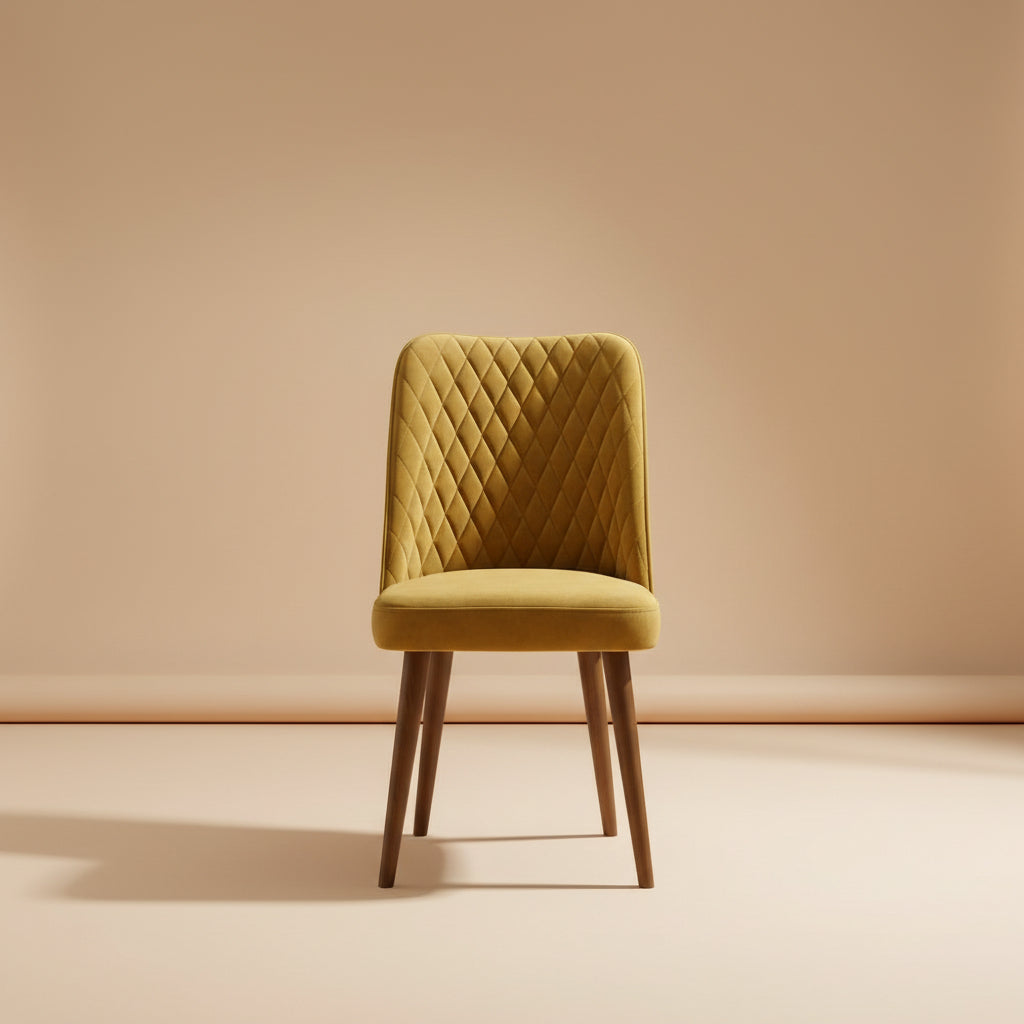 Evette Mid Century Modern Gold Dining Chair - Set of 2