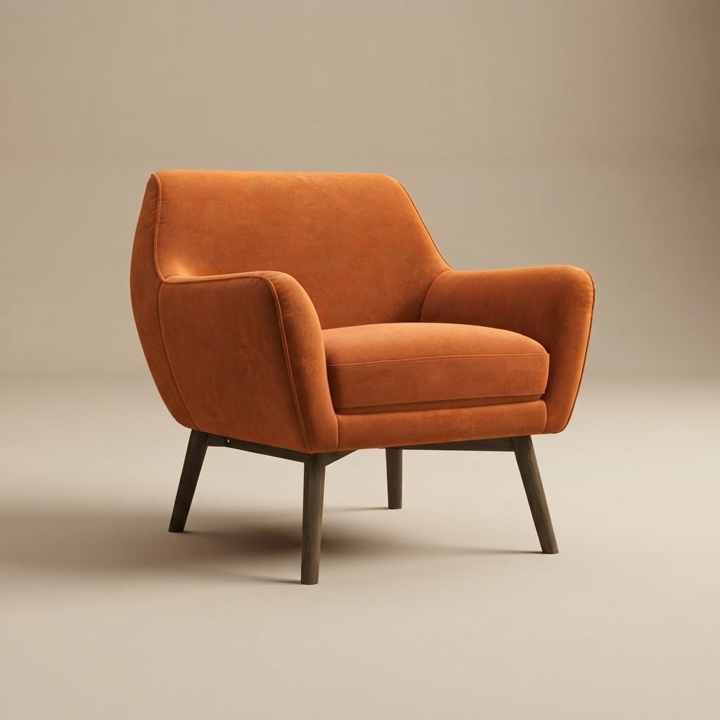 Penny Orange Velvet Lounge Chair