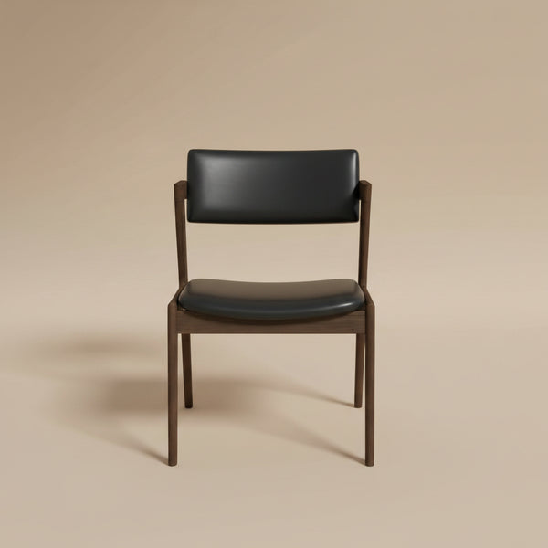 Ricco Dining Chair Black Leather Set of 2